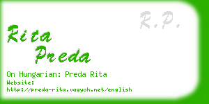 rita preda business card